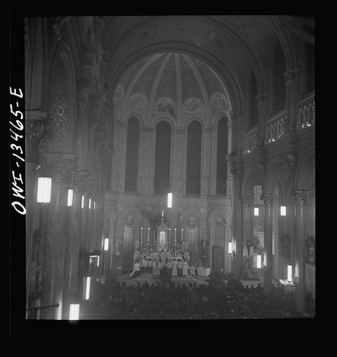 New York, New York. Midnight mass on Christmas Eve in Saint Dominick's church on Sullivan Street