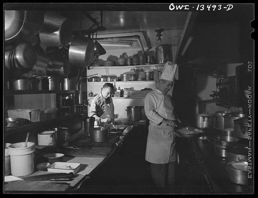 Untitled photo, possibly related to: New York, New York. Chef in Sixty-Eight restaurant on Fifth Avenue at Thirteenth Street
