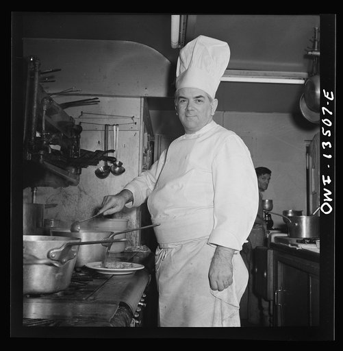 New York, New York. Chef in Sixty-Eight restaurant on Fifth Avenue at Thirteenth Street