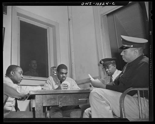 Washington, D.C. Firehouse Station No. 4. Firemen on duty playing a game of cards to pass the time