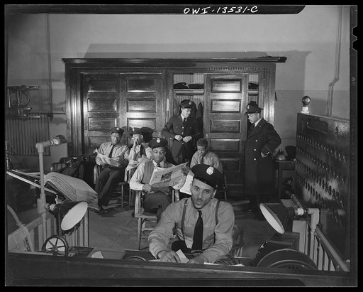 Washington, D.C. Firehouse Station No. 4. Firemen relaxing. This is an all-Negro station, captained by Mr. J. B. Key. It has a reputation for speed and has received citations for rescue work
