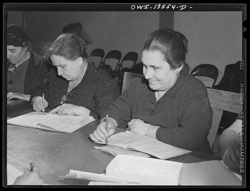 New York, New York. Class in citizenship and English for Italians given free of charge at the Hudson Park Library on Seventh Avenue near Bleecker Street
