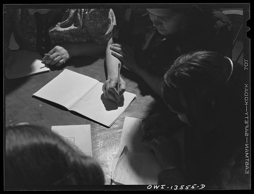 Untitled photo, possibly related to: New York, New York. Class in citizenship and English for Italians given free of charge at the Hudson Park Library on Seventh Avenue near Bleecker Street