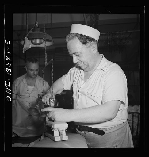 New York, New York. Garment worker in the N.M. dress shop, which is now making blouses for the Women's Army Auxiliary Corps (WAAC). He is a member of local 89 of the International Ladies Garment Workers' Union