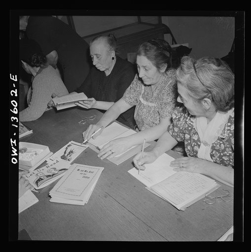 New York. New York. Class in citizenship and English for Italians given free of charge at the Hudson Park library on Seventh Avenue near Bleecker Street