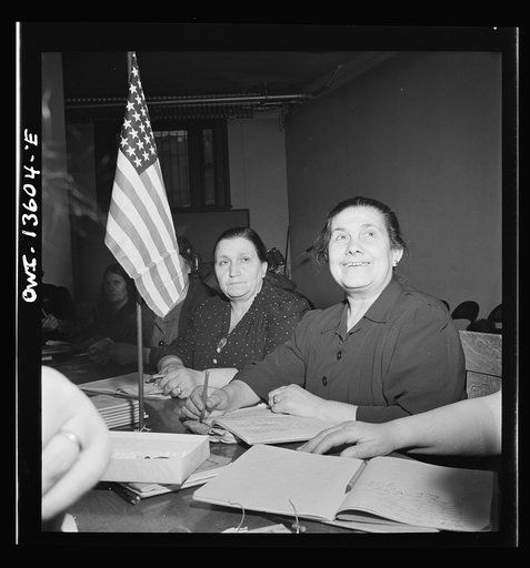 New York. New York. Class in citizenship and English for Italians given free of charge at the Hudson Park library on Seventh Avenue near Bleecker Street