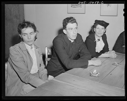 Untitled photo, possibly related to: Taos, New Mexico. Meeting of the Board of Directors of the Taos County cooperative health association