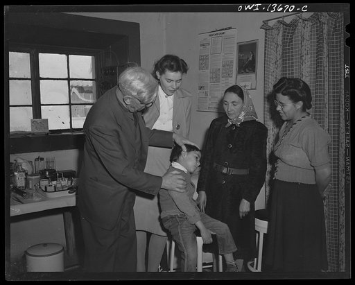 Penasco, New Mexico. Examination day at the clinic operated by the Taos County cooperative health association
