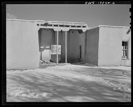 Ranchos de Taos, New Mexico. A Spanish colonial portal
