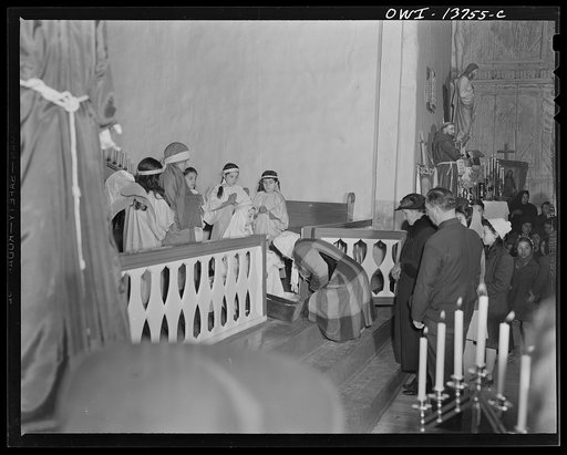 Ranchos de Taos, New Mexico. Christmas Eve in the church