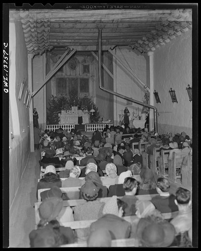 Untitled photo, possibly related to: Ranchos de Taos, New Mexico. Christmas Eve in the church
