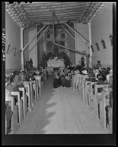 Ranchos de Taos, New Mexico. Christmas Eve in the church