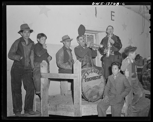 Penasco, New Mexico. A native band at a dance. J. L. Lopez Orchestra