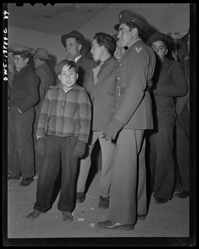 Untitled photo, possibly related to: Penasco, New Mexico. Servicemen home on furlough at a dance
