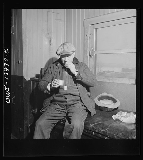 Freight operations on the Indiana Harbor Belt railroad between Chicago, Illinois and Hammond, Indiana. Conductor Cunningham has sandwiches and coffee for lunch