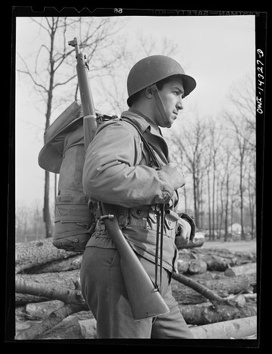 Fort Belvoir, Virginia. Private Dalto in combat uniform