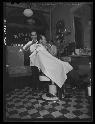 New York, New York. Vincent's Barber Shop on West Eighth Street