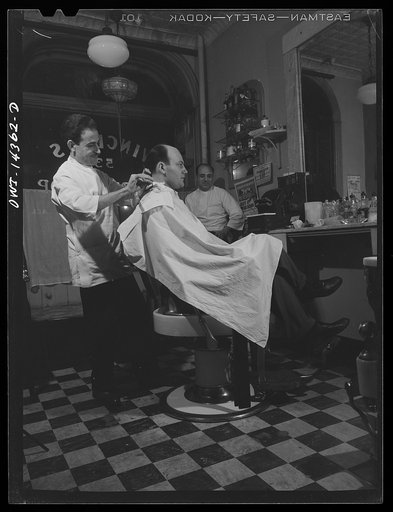 New York, New York. Vincent's Barber Shop on West Eighth Street