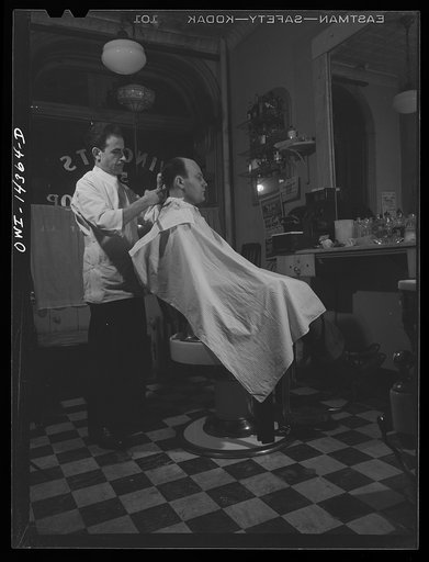 New York, New York. Vincent's Barber Shop on West Eighth Street