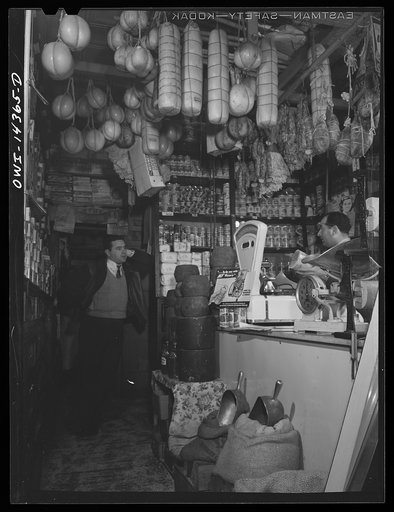 New York, New York. Italian grocery store owned by the Ronga brothers on Mulberry Street