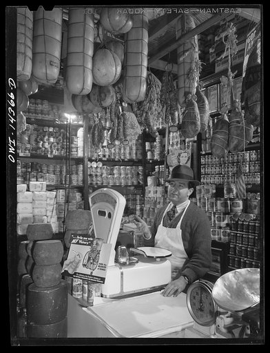 New York, New York. Italian grocery store owned by the Ronga brothers on Mulberry Street