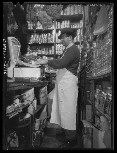 New York, New York. Italian grocery store owned by the Ronga brothers on Mulberry Street