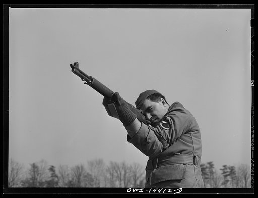 Untitled photo, possibly related to: Fort Belvoir, Virginia. Staff Sergeant Rocco Biviano at the rifle range. He is formerly of Niles, Ohio. Both of his parents were born in Italy