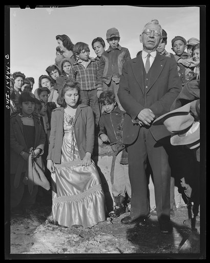 Penasco, New Mexico. Justice of the peace making a speech "in the grand manner" at the dedication of the new building for the clinic operated by the Taos County cooperative health association