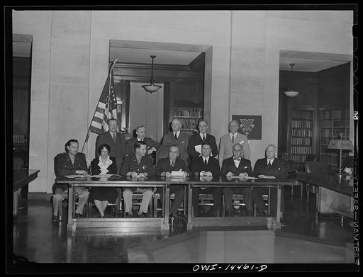 Untitled photo, possibly related to: Washington, D.C. Captain "Eddie" Rickenbacker with officials of the United States Office of Education