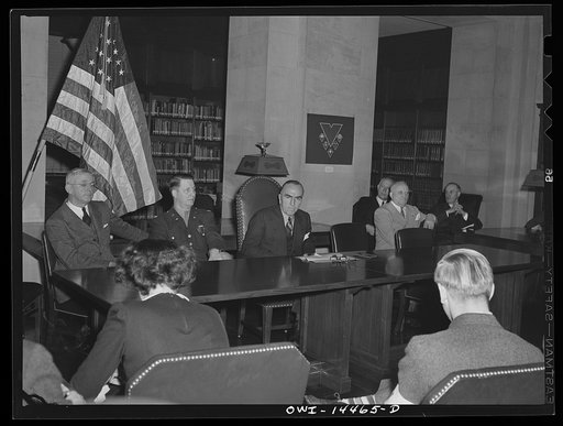 Untitled photo, possibly related to: Washington, D.C. Captain "Eddie" Rickenbacker with officials of the United States Office of Education
