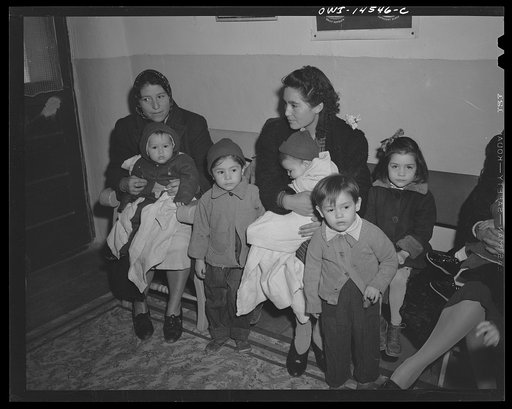 Penasco, New Mexico. Waiting room in the clinic operated by the Taos County cooperative health association