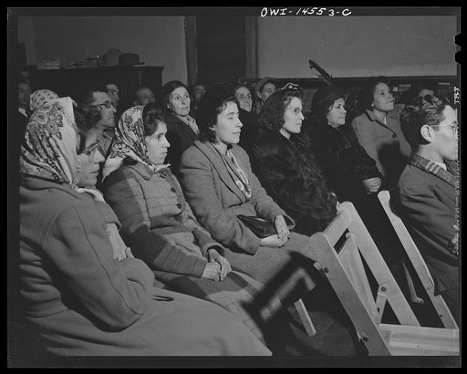 Untitled photo, possibly related to: Penasco, New Mexico. Parent-Teachers' Association meeting in the high school