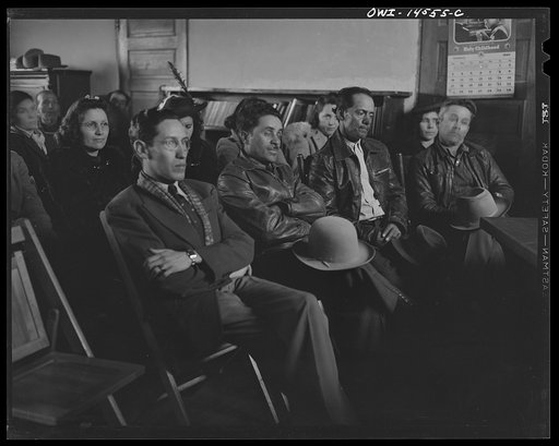 Untitled photo, possibly related to: Penasco, New Mexico. Parent-Teachers' Association meeting in the high school