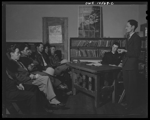 Penasco, New Mexico. Parent-Teachers' Association meeting in the high school