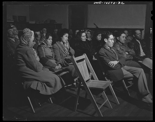 Penasco, New Mexico. Parent-Teachers' Association meeting in the high school