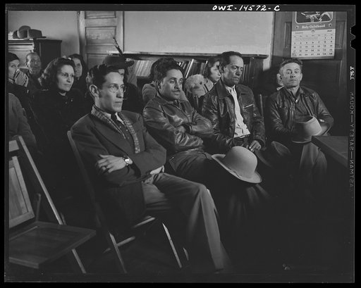 Untitled photo, possibly related to: Penasco, New Mexico. Parent-Teachers' Association meeting in the high school