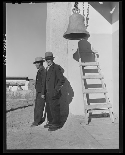 Trampas, New Mexico. The bell "Gracia" on the left side of the entrance into the church