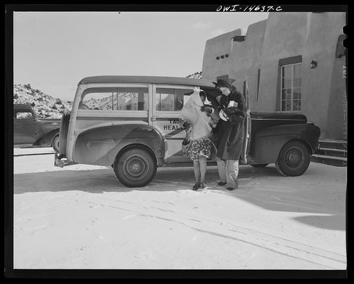 Embudo, New Mexico. Obstetrical case arriving at the Embudo Presbyterian Hospital