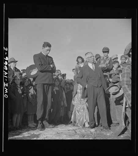Penasco, New Mexico. Justice of the peace making a speech "in the grand manner" at the dedication of the new building for the clinic operated by the Taos County cooperative health association