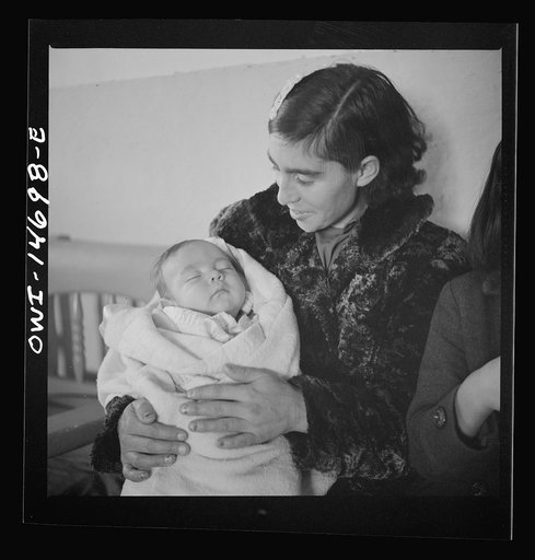 Untitled photo, possibly related to: Penasco, New Mexico. Waiting room of the clinic operated by the Taos County cooperative health association on well baby day