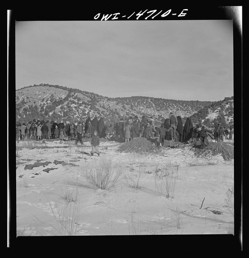 Untitled photo, possibly related to: Trampas, Taos County, New Mexico. A Spanish-American village in the foothills of the Sangre de Cristo mountains dating back to 1700 which was once a sheep-raising center. Due to overgrazing and loss of range title, its inhabitants now work as migratory labor and 