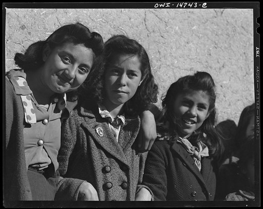 Ojo Sarco, New Mexico. One-room school in an isolated mountainous Spanish-American community, which has eight grades and two teachers. Afternoon recess