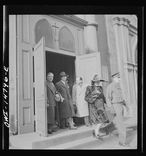 Untitled photo, possibly related to: New York, New York. Italian-American leaving Saint Patrick's church on Mulberry Street on Sunday morning