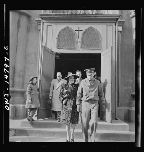 New York, New York. Italian-American leaving Saint Patrick's church on Mulberry Street on Sunday morning