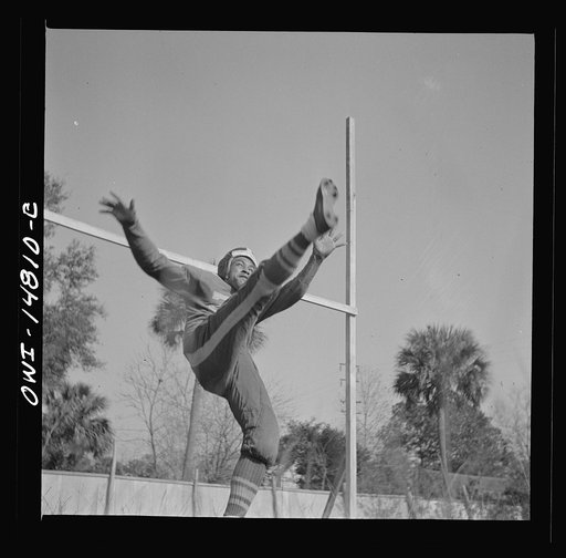 Daytona Beach, Florida. Bethune-Cookman College. 'Dusty' Jennings, star kicker on Bethune-Cookman's champion football team
