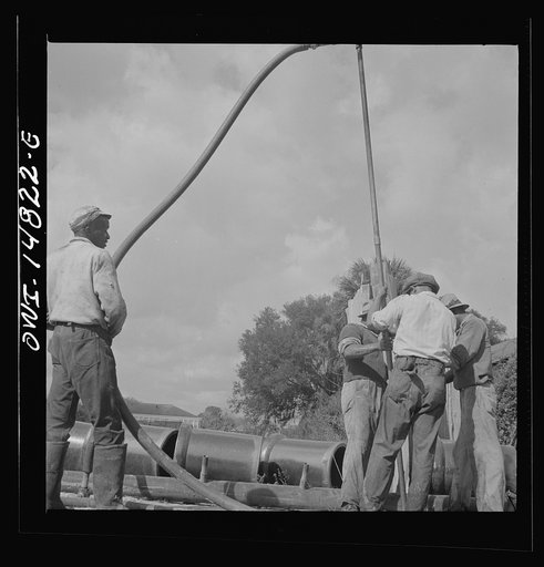 Daytona Beach, Florida. Negro laborers laying sewer pipeline