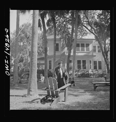 Untitled photo, possibly related to: Daytona Beach, Florida. Bethune-Cookman College. Dr. Mary McLeod Bethune, founder and former president, walks to Sunday afternoon chapel