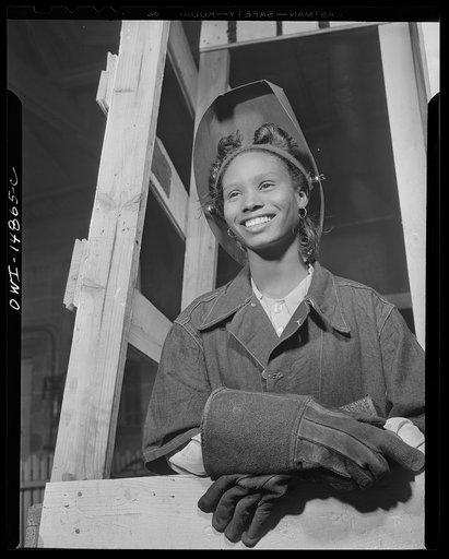 Daytona Beach, Florida. Bethune-Cookman College. Girl welder in the NYA (National Youth Administration) school