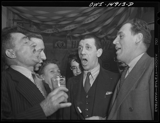 New York, New York. Saturday night gathering of the members of the Venetia Giulia fraternity, an International Workers' Order section made up of Italians from the southern section of Austria. The songs of their native country