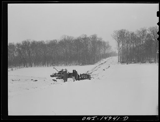 Pennsylvania section of the war emergency twenty-four inch pipeline to carry oil from Texas fields to eastern refineries, completed in July 1943